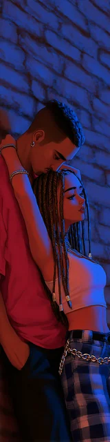 Free dark romance bookmark featuring a couple hugging in an alley against a wall